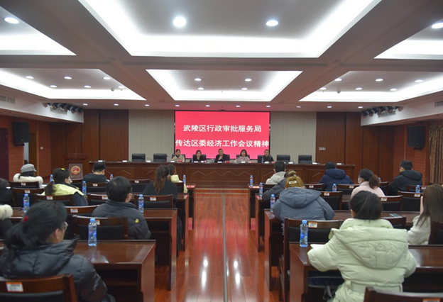 武陵区行政审批服务局传达学习区委经济工作会议精神
